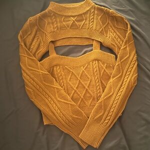 Mustard Cable Knit Sweater